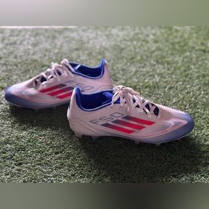 Adidas White and Red Soccer Cleats